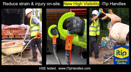 Wheelbarrow Safety Handles - Rotating - ergonomic - back protecting safety handles